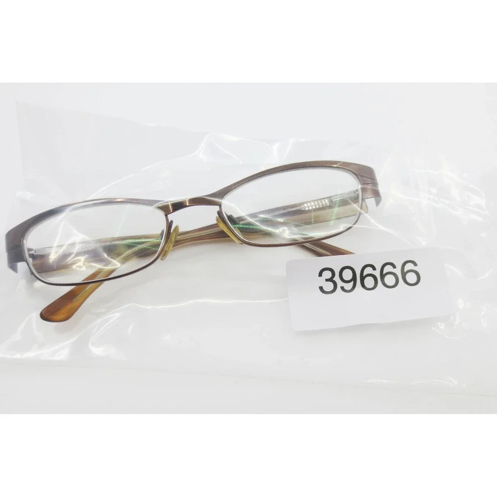 Genesis Altair G3002 Coffee Brown Oval Eyeglasses Frames 51-18-130 Tortoise Trim